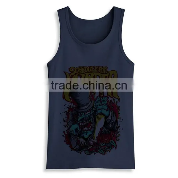 OEM ODM Fancy Design Bodybuilding Slim Fit Cotton Wholesale Gym Tank Top Men photo-5