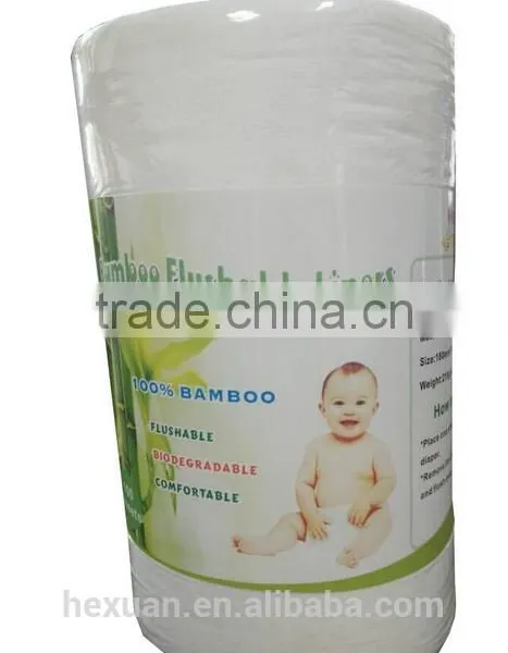 Baby Disposable Diaper Liner Biodegrable Flushable Wholesale Organic Bamboo photo-2