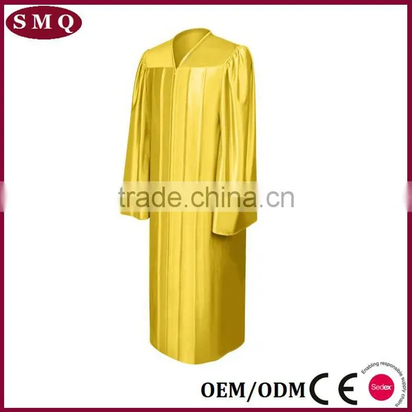 Wholesale Factory Supplier Plain Shiny Fabric Graduation Gown photo-2