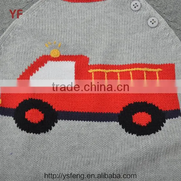 Cartoon Truck Pattern Cotton Baby Boy Pullover Sweater Designs photo-3