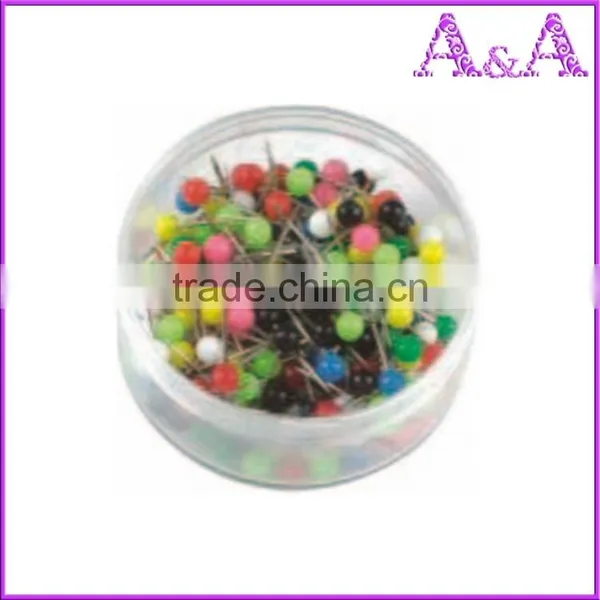 Pearl Black Colored Head Round Ball Straight Pins photo-5