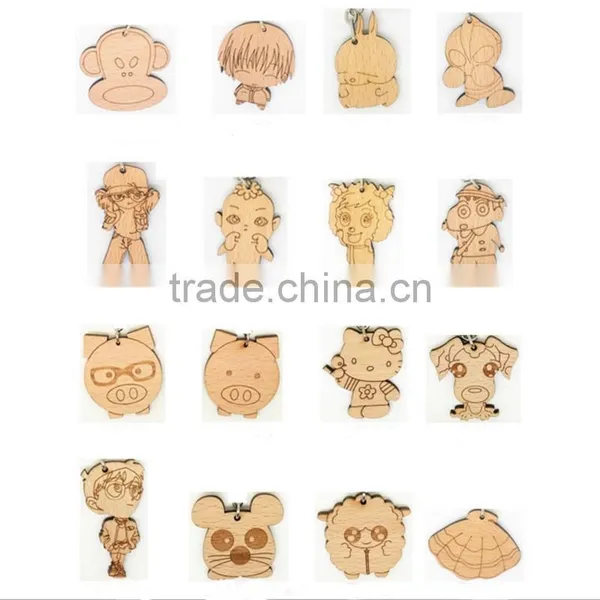 Chinese Zodiac Cow Wood Keychain Customized Carving Wood Craft photo-2