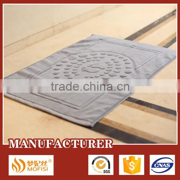 100% Cotton Foot Shape Anti-slip Jacquard Bath Mat photo-4