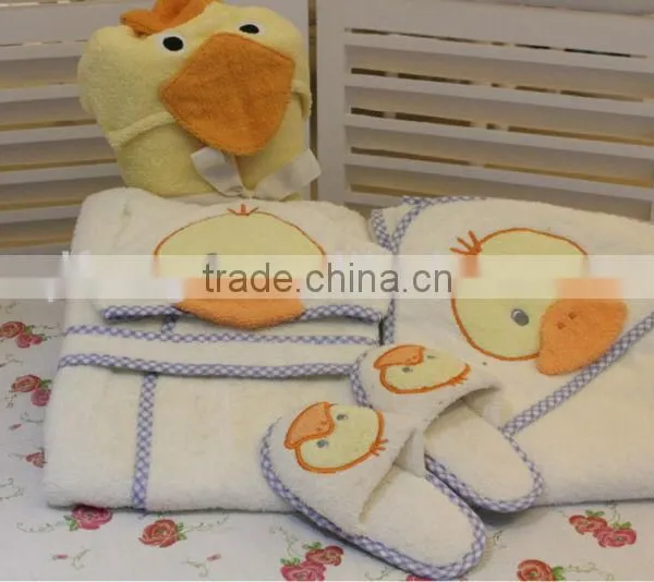 Duckling hooded towel and robe sets