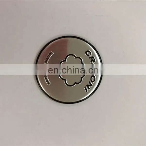 Round Cap Labels Embossed Alloy Logo photo-3