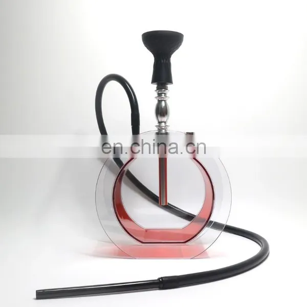 HQP-SY03 HongQiang Wholesale Acrylic Round Shape Hookah Gift Set With LED Light photo-4