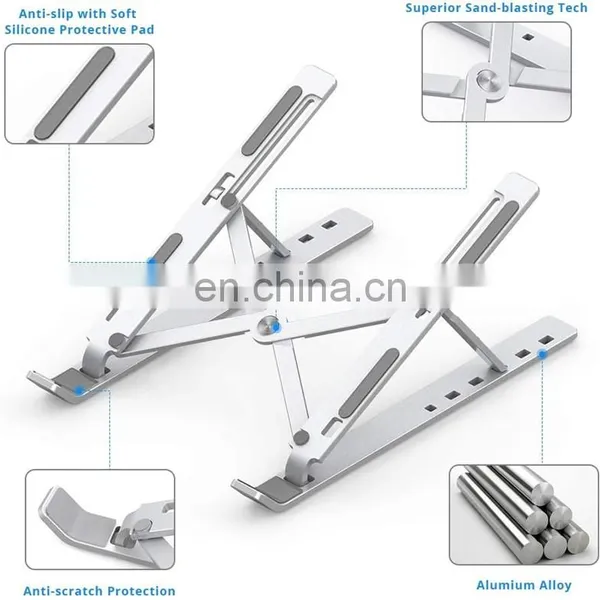 Aluminium Alloy Laptop Stand Portable Phone Holder Foldable Bracket Notebook Stands for 7 to 17 Inch Laptop Tablet photo-4