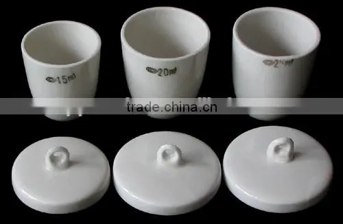 Laboratory Porcelain:Special Ceramic Porcelain Crucibles,medium Wall With Lid,glazed photo-2