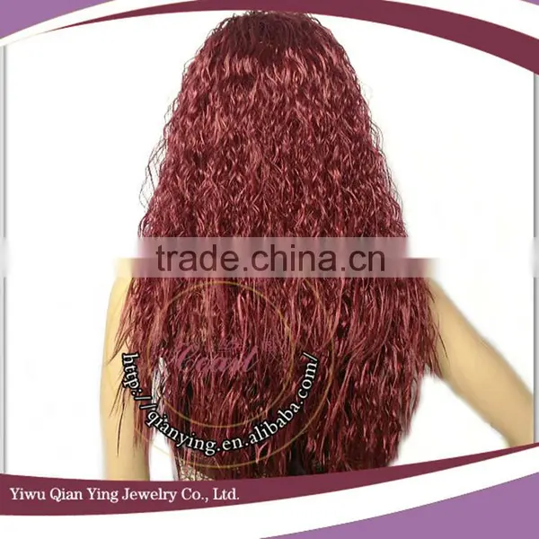 Beauty Carmine Curly Fake Synthetic Hair Party Wig photo-3