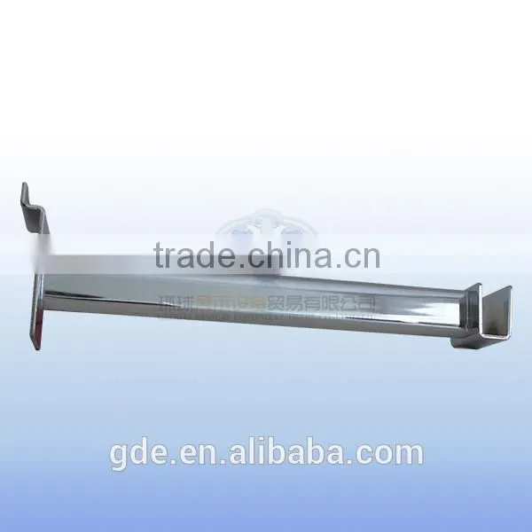 Metal chrome slatwall display hanger for square pipe