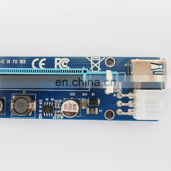 Ver 008c Pci-e Riser 16x To 1x Powered Adapter Molex Card 60cm Extension Cable For Gpu photo-5