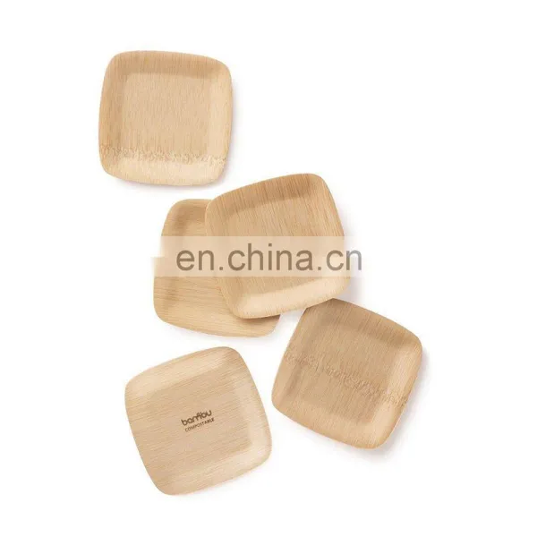 Disposable Biodegradable Bamboo Tray Dish Plate