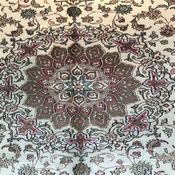 Pink Color Carpet Handmade Silk Persian Carpets for Home 6x9ft photo-3