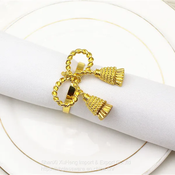 Gold Bowknot Napkin Holder Rings Metal Rings Wedding Outdoor Party Baby Shower Dinner Party Table Decoration photo-3
