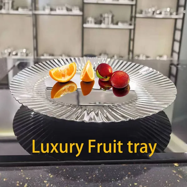 Stainless Steel Fruit Tray Restaurant & Hotel Supplies Serving Trays Dishes Dining Plates