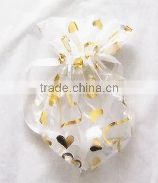 Print With Blue Snowflakes Organza Present Pouch With Rope Drawstring, Nuts Bags for Packing Party Candy/festive Gifts photo-4