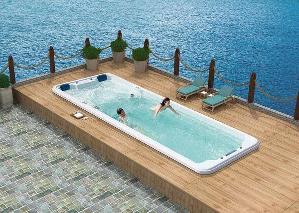 7 m langer Familien-Glasfaserswimmbecken für den Innenbereich, Außenbereich, Acryl-Undergound-Swimmbecken