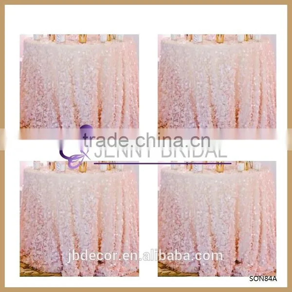 SQN#3 Fancy Glitter Metallic Gold Sequin Table Cloth for Wedding photo-5