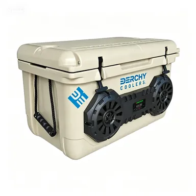 45L Durable Insulated Bluthtooth Speaker Cooler for Ice Fishing & Camping Waterproof PE Portable Cooler With Wheels photo-5