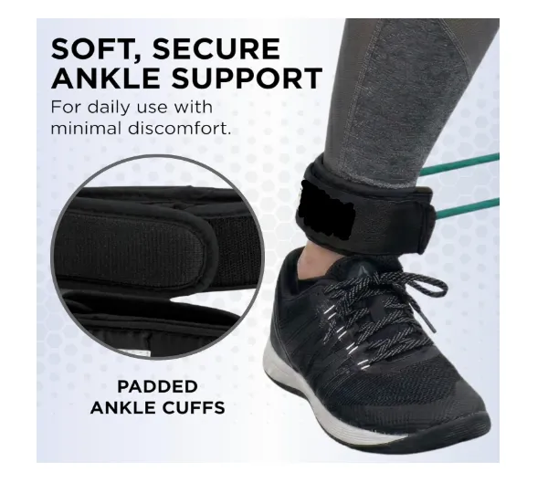 Anti-slip Padding for Leg Resistance Bands and Exercise Ropes Ankle Cuffs – a Portable Fitness Device for Use at the Gym or at Home photo-4