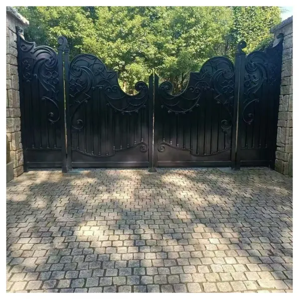 China Hand Forged Wrought Iron Gate Aluminum Gate Driveway Gate For Sale photo-5