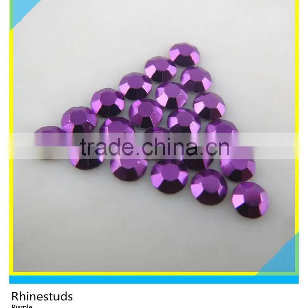Red Hotfix Iron On Flatback Aluminum Octagon Rhinestuds For Shoes photo-4