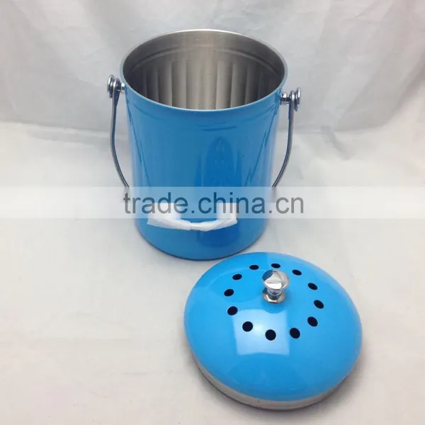 Stainless Steel Compost Bin 1.5 Gallon With Color With Carbon Filter 18.3x29cm photo-2