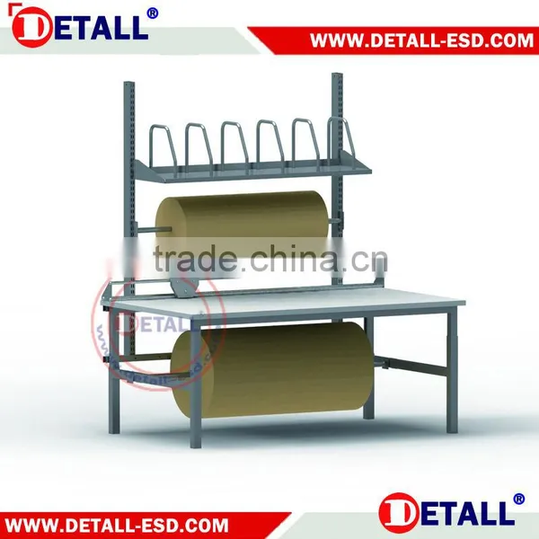 ESD packing table with packaging box shelf