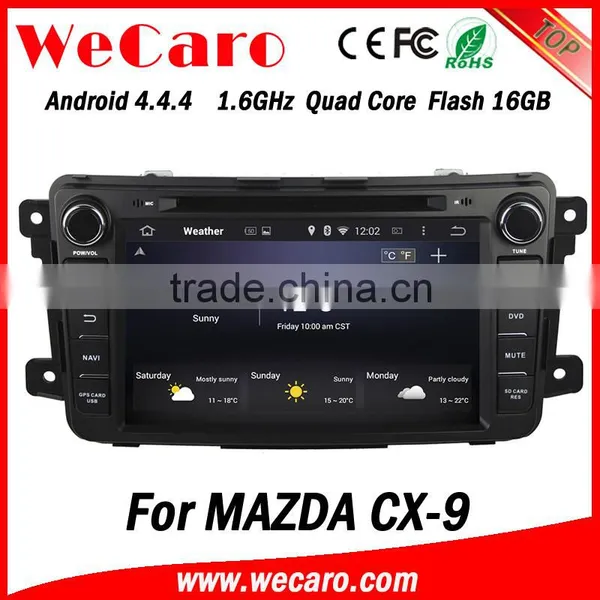 Wecaro in Dash Touch Screen Android 4.4.4 Car Radio GPS Navigation System for Mazda Cx-9 Touch Screen Dvd Player photo-3