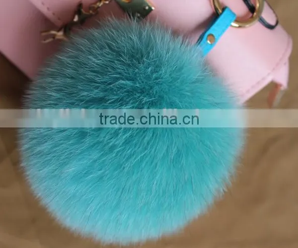 Fashion Trendy Women Girls 100% Real Fur Pom Pom Key Chains photo-4