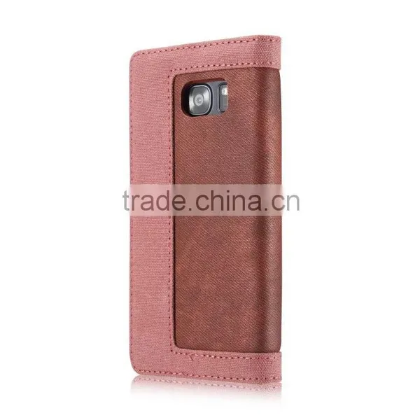 Caseme High Quality Jean Cloth Flip Case for S7 Edge Wallet Waterproof Holder Case With Inner Card Slot for S7 Edge photo-3