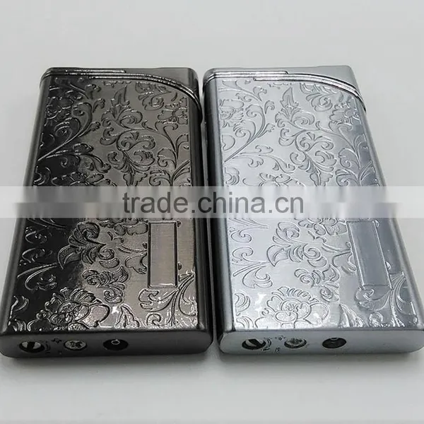 Silver Metal Lighters Laser Cigarette Case Thin Lighter photo-2