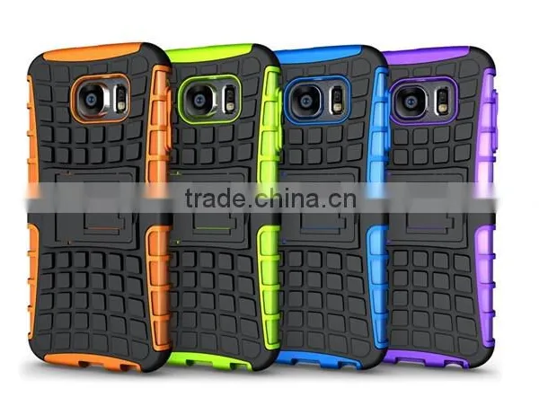 1.3$/pcs 2-in-1 Anti-slip PC and TPU Case With Kickstand for Samsung Galaxy S6 Edge photo-2