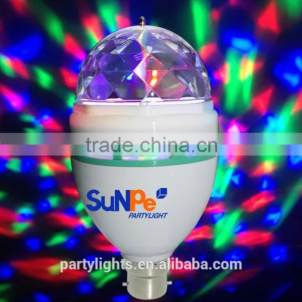 E27 Color Changing Led Rotating Lamp Mini Crystal Magic Ball Light photo-5