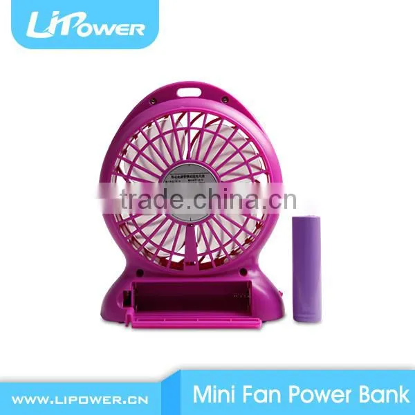 Rechargable Super Strong Wind Desk Mini Fan With Power Bank Function Adjustable Speed and LED Flashlight photo-2