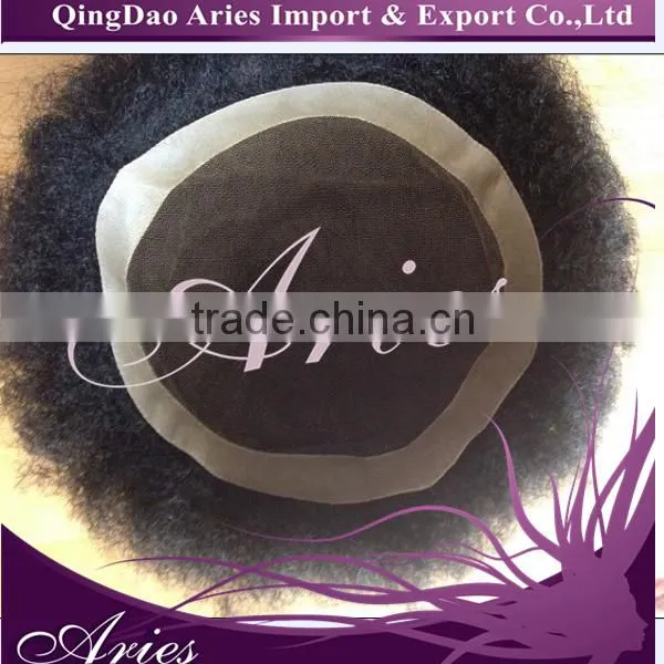 Tight Curly Remy Human Hair Toupee on Sale photo-2