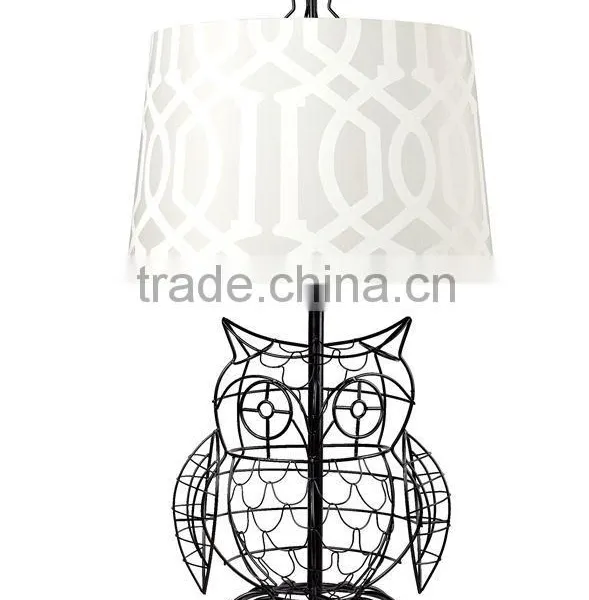 Black Wire Owl Table Lamps for Children Room