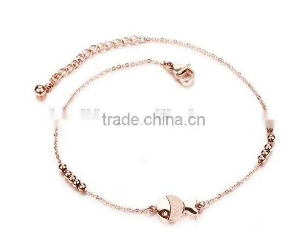 Jewellery Fashionable 316L Stainless Steel Style Fish Charm Sexy Slave Anklet Chain photo-2