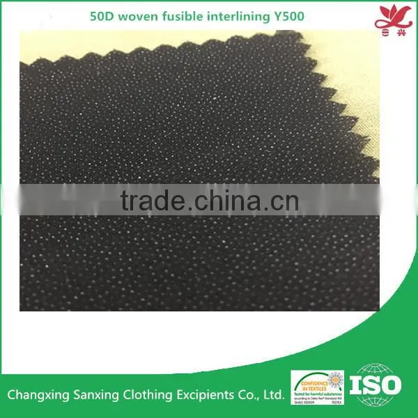 50D Woven Interlining Tricot Lining Fabric From Manufacture Plant Y500