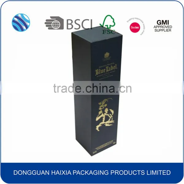 Embossing Hot Stamp Cardboard Packaging Box for Wine