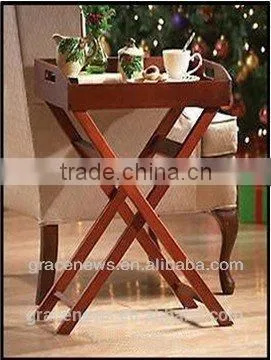 Serving table with Removable Tray wooden bed breakfast table