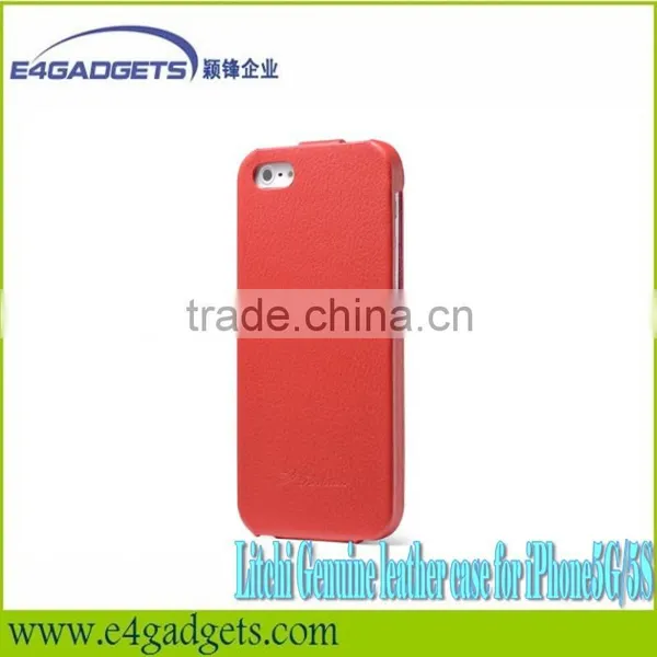 2013 New Arrival Hot Sell Design Litchi Veins Flip Cowskin Leather Smart Case for Iphone5,for Iphone5 Case photo-4