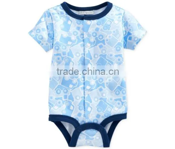 Hot Sale Baby Boys Summer Romper Simple Cute Printing And Emb Romper photo-3