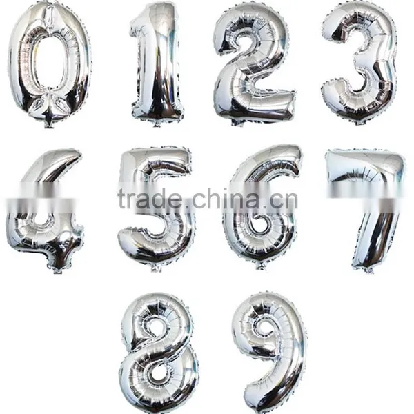 16 '' Number Balloons Pink Number Foil Balloon Wedding &Party Decorate Globos photo-4