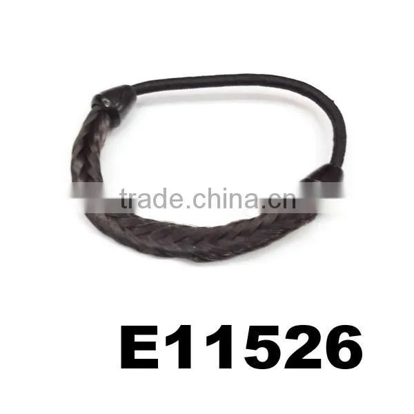 Black Human Hair Wig Hair Rubber Band With Bow photo-2