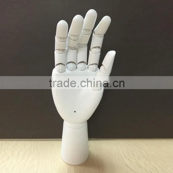 White Wooden Hand for Drawing for Window Display Men Wooden Hand 29.5 cm Wooden Hand Display Hand Factory photo-3