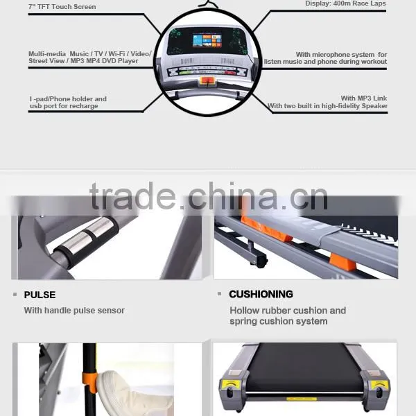 Popular Design Commercial Motorized Treadmilll With Mp3 / Folding Motorized Treadmill photo-3