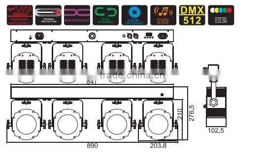 High Quality T-Bar and Footswitch Control 4*30W RGBWA LED Beam Light Stage Light photo-6