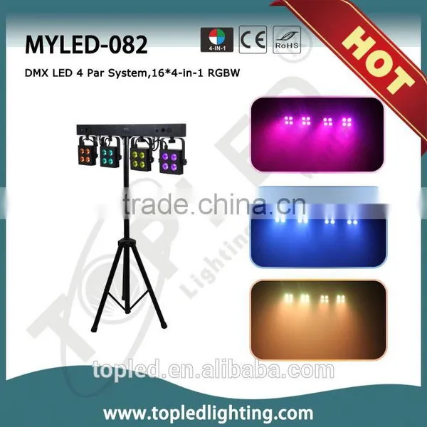 Footswitch Control Dmx Led Lights 92W RGBW LED Par System