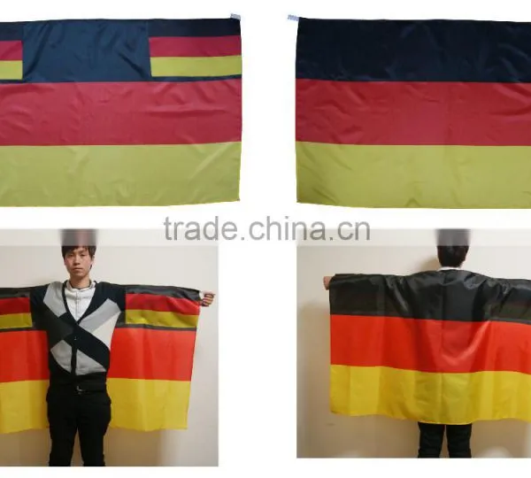2016 Euro football gift New Arrival Customized Polyester Cape Flags and germany Body Flags